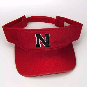 Nebraska Huskers University Mens Red Visor hat cap New Tags Ncaa